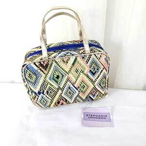 Stephanie Johnson Cosmetic Case Multicolor Geometric Travel Bag